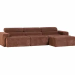 Clearance WOOOD Novi Chaise Longue Bank Rechts Ribstof Terra