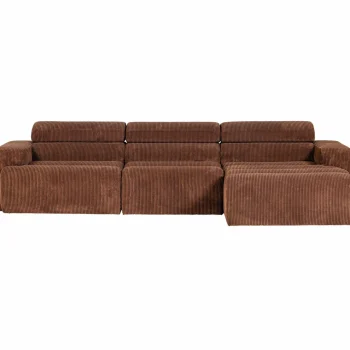 Clearance WOOOD Novi Chaise Longue Bank Rechts Ribstof Terra