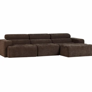 Sale WOOOD Novi Chaise Longue Bank Rechts Donkerbruin Melange
