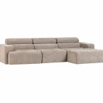 Fashion WOOOD Novi Chaise Longue Bank Rechts Naturel Melange