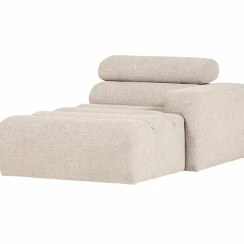Hot WOOOD Novi Chaise Longue Element Arm Rechts Bouclé Naturel