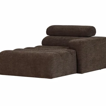 New WOOOD Novi Chaise Longue Element Arm Rechts Donkerbruin Melange