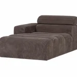Clearance WOOOD Novi Chaise Longue Element Arm Links Ribstof Grijsbruin Grijs/bruin