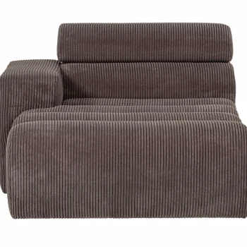 Clearance WOOOD Novi Chaise Longue Element Arm Links Ribstof Grijsbruin Grijs/bruin