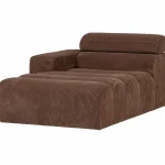 Online WOOOD Novi Chaise Longue Element Arm Links Ribstof Mokkabruin