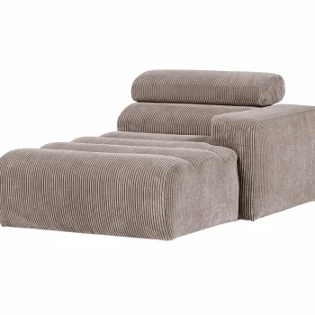 Best WOOOD Novi Chaise Longue Element Arm Rechts Ribstof Zand
