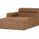 New WOOOD Novi Chaise Longue Element Arm Links Bouclé Bruin Karamel