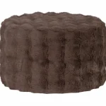 Online WOOOD Olven Poef Laag Fluffy Stof Bruin