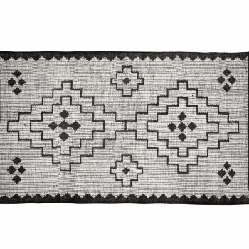 Hot WOOOD Omari Vloerkleed Wol/jute Naturel/zwart 160x230 Cm