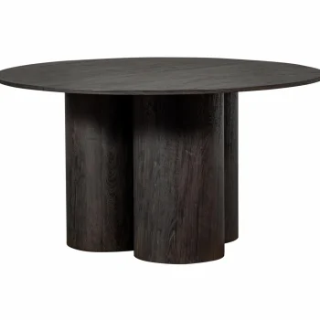Fashion WOOOD Oona Eettafel Rond Met 3-poot Mdf Donkerbruin ø140 Cm