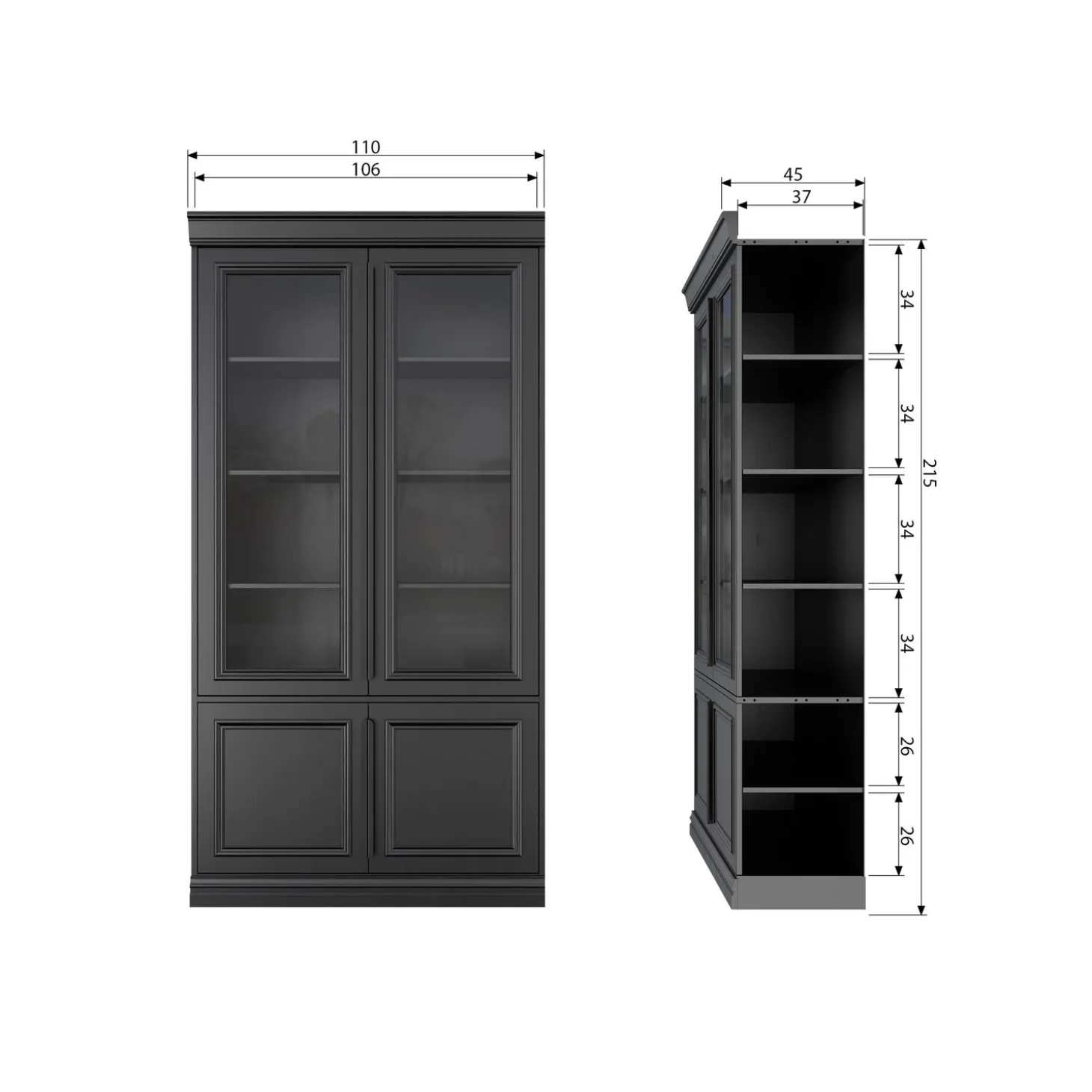 organize-vitrinekast-44-cm-gre-CpjhcTeH-9.webp Best WOOOD Organize Vitrinekast 44 Cm Grenen Matzwart