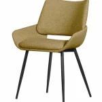 New WOOOD Parade Eetkamerstoel Melange Stof Mosterd