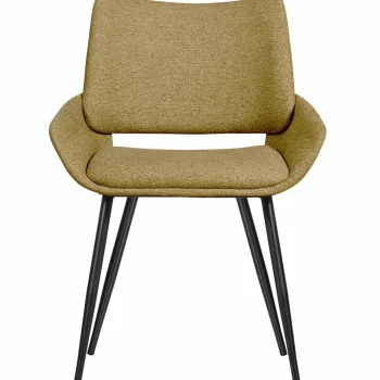 New WOOOD Parade Eetkamerstoel Melange Stof Mosterd