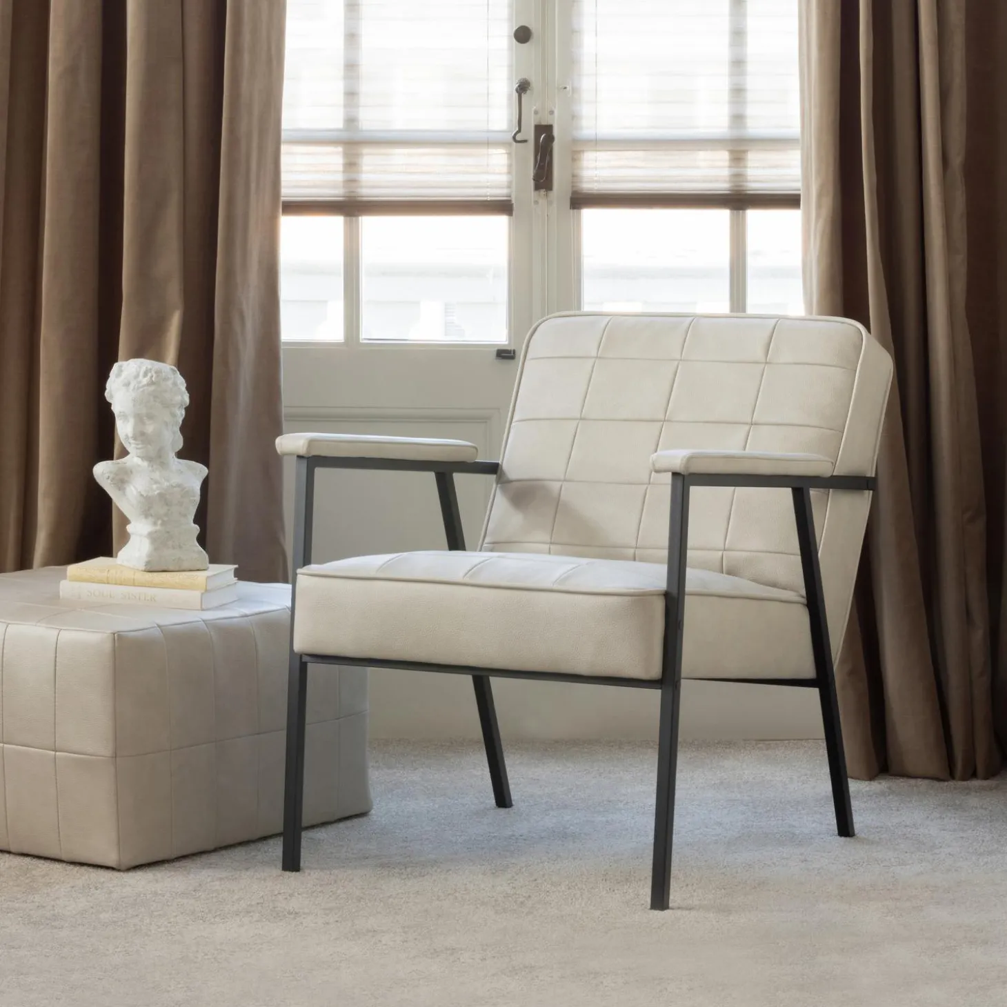 patchwork-poef-leerlook-nature-mqZBEvPt-3.webp Clearance WOOOD Patchwork Poef Leerlook Naturel