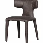 Discount WOOOD Permit Eetkamerstoel Leerlook Zwart/grijs