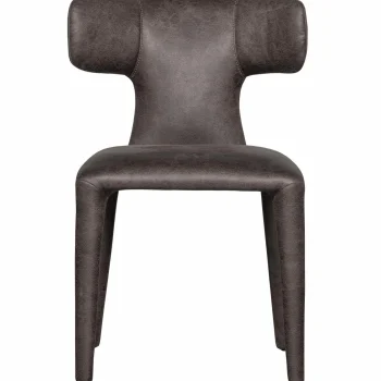 Discount WOOOD Permit Eetkamerstoel Leerlook Zwart/grijs