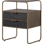 Sale WOOOD Polite Nachtkastje Metaal/hout Antique Brass