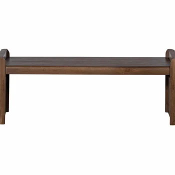 Fashion WOOOD Prop Bankje Met Bewerkte Poot Hout Warm Bruin