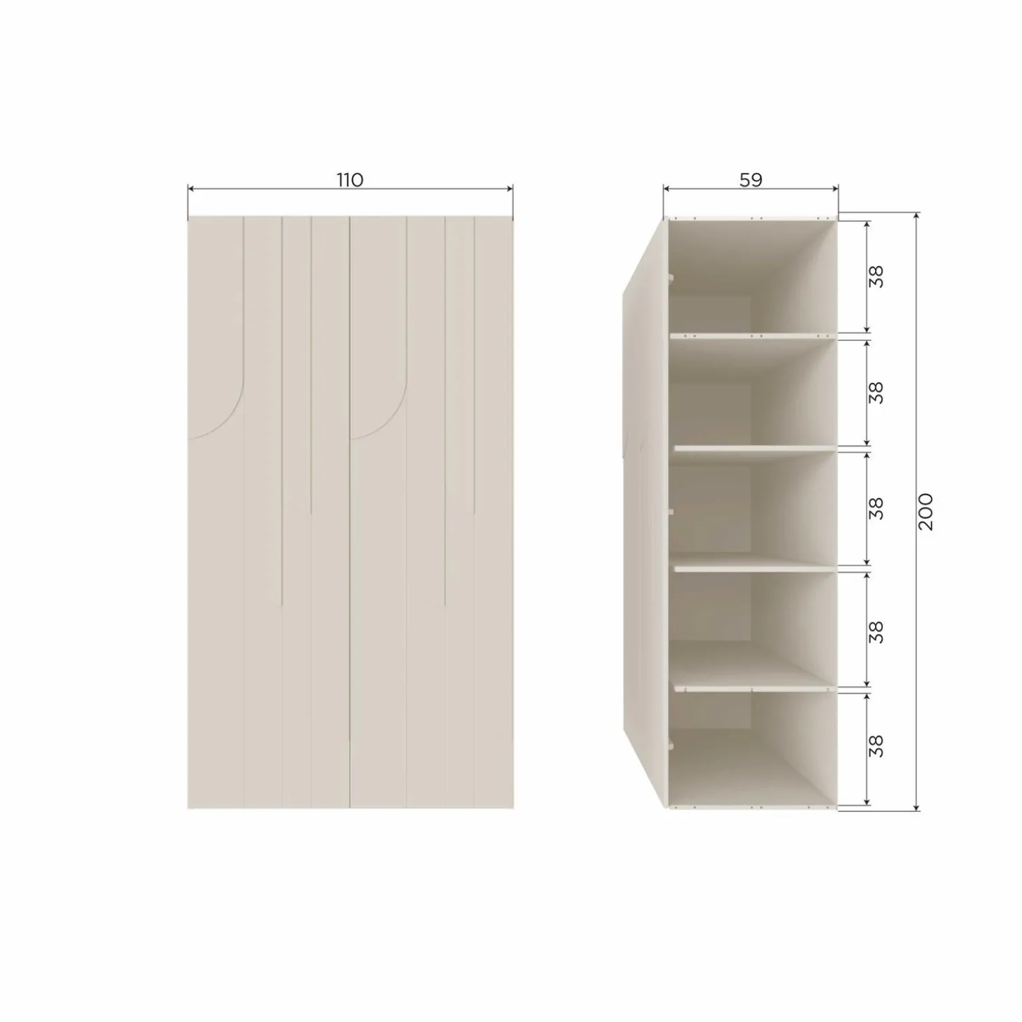 rain-2-deurs-opbergkast-grenen-ZRlYAUxW-7.webp Discount WOOOD Rain 2-deurs Opbergkast Grenen Dust