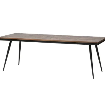 Fashion WOOOD Rhombic Eettafel 220x90 Cm Hout/metaal