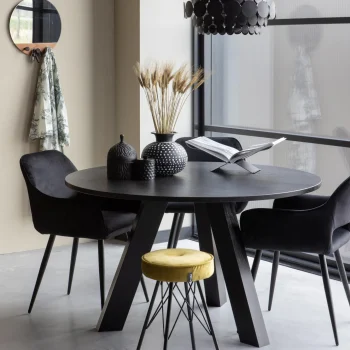 Online WOOOD Rhonda Eettafel ø129 Cm Night Zwart