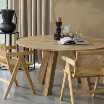 Discount WOOOD Rhonda XL Eettafel ø150 Cm Eiken Naturel Naturel Mat