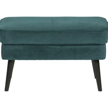 Clearance WOOOD Rocco Hocker Velvet Groenblauw
