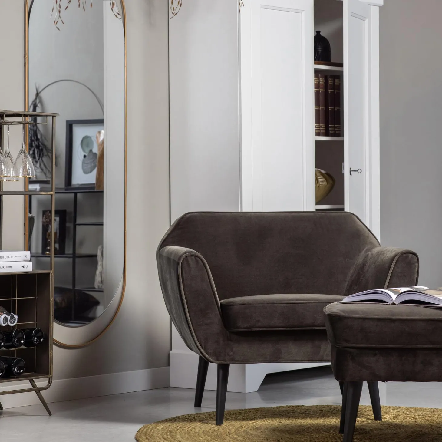 rocco-hocker-velvet-warm-groen-ofmbxugr-2.webp New WOOOD Rocco Hocker Velvet Warm Groen