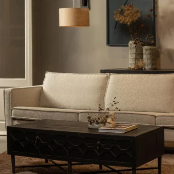 Clearance WOOOD Rodeo Bank 3-zits Bouclé Naturel