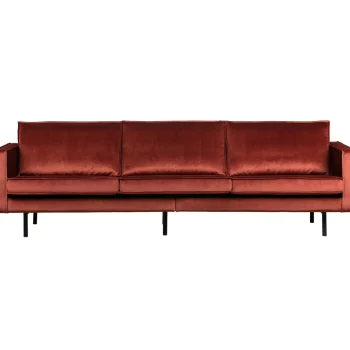 Best WOOOD Rodeo Bank 3-zits Velvet Kastanje Kastanjebruin