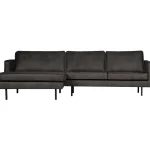 Hot WOOOD Rodeo Chaise Longue Links Ecoleer Zwart