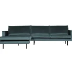 Clearance WOOOD Rodeo Chaise Longue Links Velvet Groenblauw