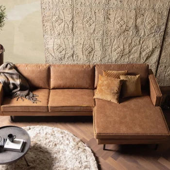 New WOOOD Rodeo Chaise Longue Rechts Ecoleer Cognac