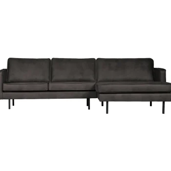 New WOOOD Rodeo Chaise Longue Rechts Ecoleer Zwart
