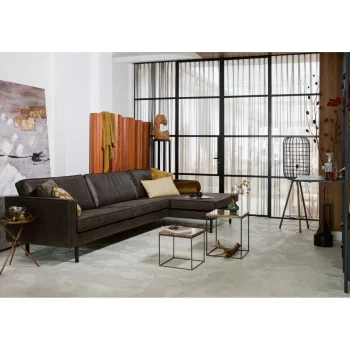 New WOOOD Rodeo Chaise Longue Rechts Ecoleer Zwart