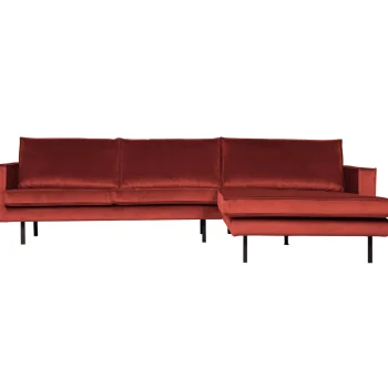 Discount WOOOD Rodeo Chaise Longue Rechts Velvet Kastanje Kastanjebruin