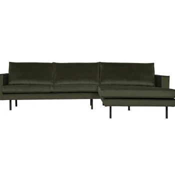 Discount WOOOD Rodeo Chaise Longue Rechts Velvet Donkergroen