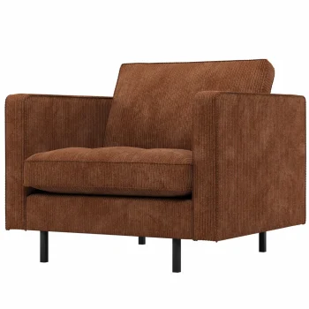 Discount WOOOD Rodeo Classic Fauteuil Ribstof Roestbruin