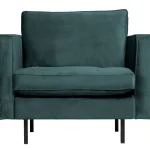 Outlet WOOOD Rodeo Classic Fauteuil Velvet Groenblauw