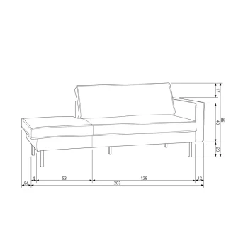 New WOOOD Rodeo Daybed Rechts Ecoleer Cognac