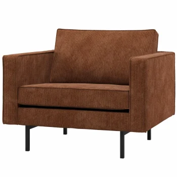 New WOOOD Rodeo Fauteuil Ribstof Roestbruin