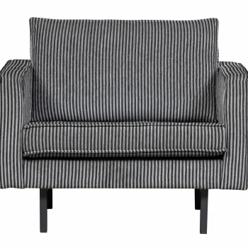 Best WOOOD Rodeo Fauteuil Streep Zwart/grijs