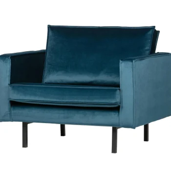 New WOOOD Rodeo Fauteuil Velvet Blauw