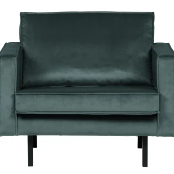Outlet WOOOD Rodeo Fauteuil Velvet Groenblauw