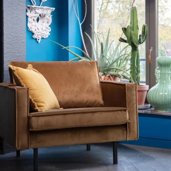 Clearance WOOOD Rodeo Fauteuil Velvet Honinggeel