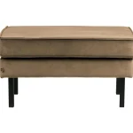 Clearance WOOOD Rodeo Hocker Op Poten Velvet Taupe