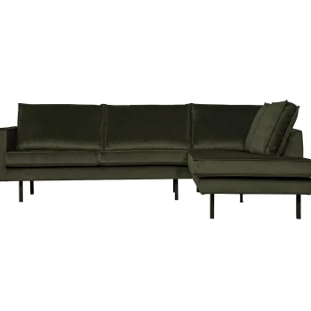 Outlet WOOOD Rodeo Hoekbank Rechts Velvet Donkergroen