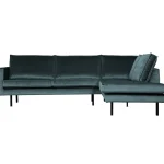 Sale WOOOD Rodeo Hoekbank Rechts Velvet Groenblauw