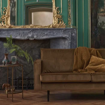 Discount WOOOD Rodeo Hoekbank Rechts Velvet Honinggeel