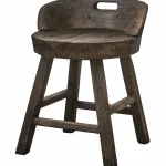 New WOOOD Rosalie Decoratieve Kruk/stoel Hout Donkerbruin